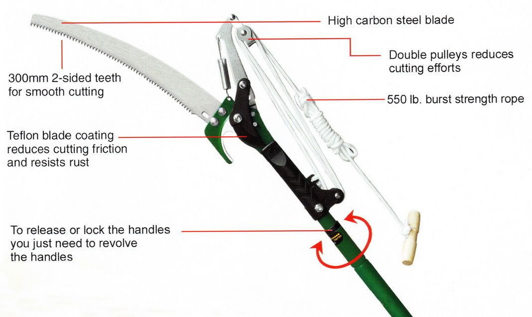 Tree Pruning Saw with Telescopic Aluminum Handle