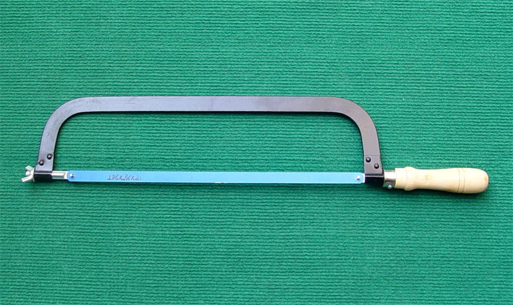 Flat Hacksaw Frame with Wooden Handle