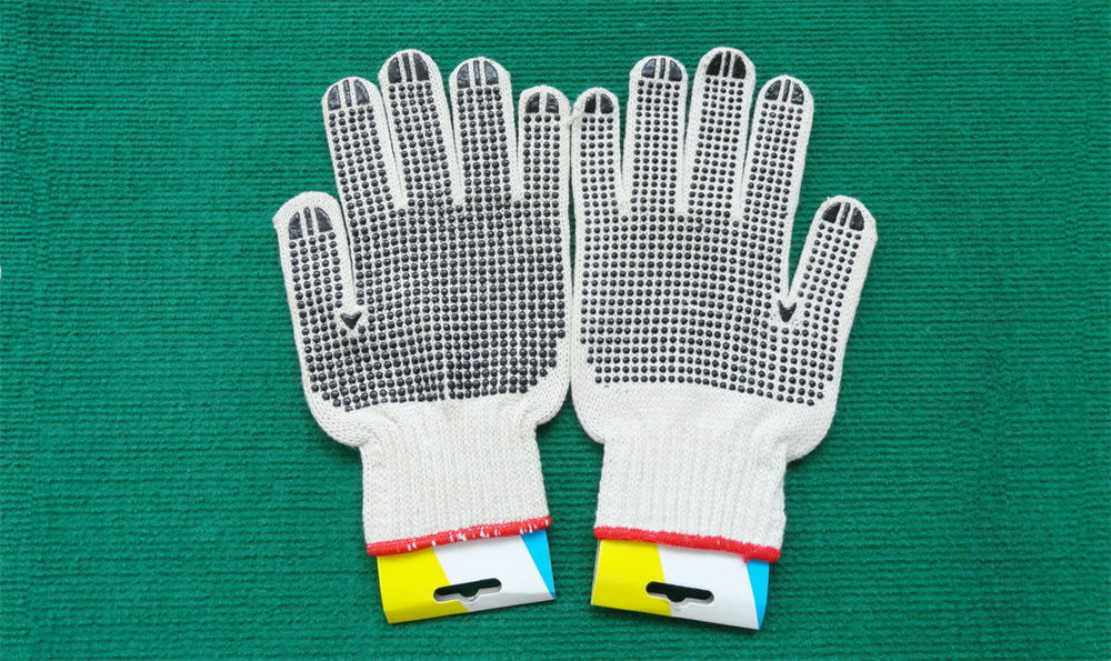 10 G String Knit Seamless Gloves With One side PVC Dot